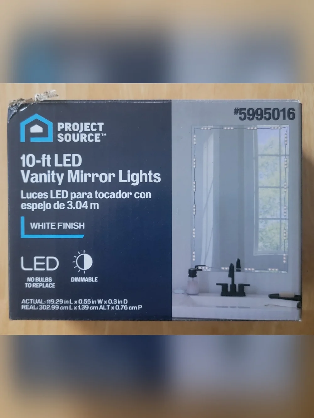 White LED Vanity Mirror Lights - 10 ft
